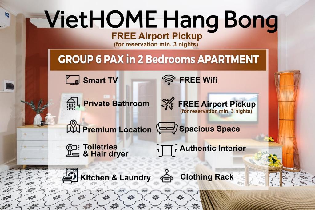 Private Apartment-2Bdrs-6pax-Old Quarter – Hanoi